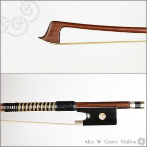 German trade violin bow, unstamped, silver mounted with a pernambuco stick-0