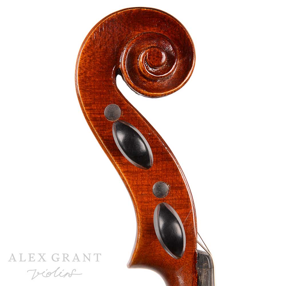 Side View of Orana Prima Violin Scroll
