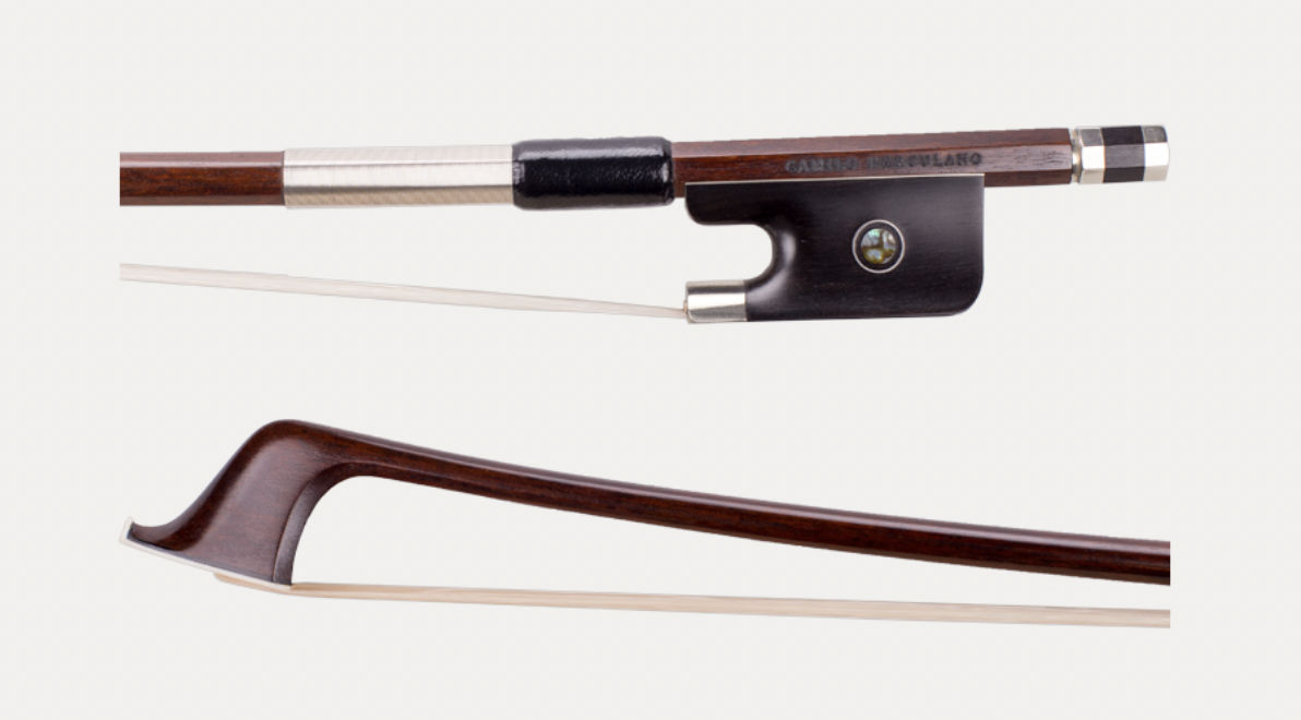 Image of Fully mounted Nickel Pernambuco cello Bow