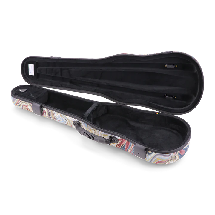 Jakob Winter shaped Violin case in Marble open view