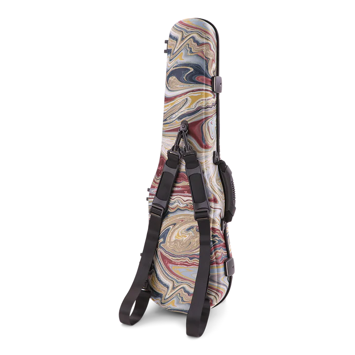 Jakob Winter shaped Violin case in Marble with backpack straps